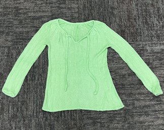 Vintage Key Lime Green Hand Made Sweater Blouse