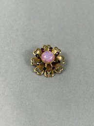 Vintage Goldtone Faux Opal Brooch