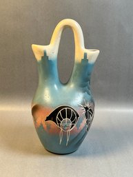 Hozoni Pottery Made By Native American Indians Fetish Bear Wedding Vase