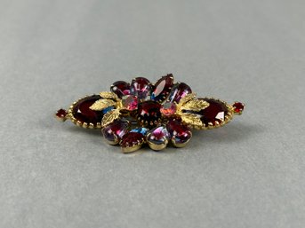 Ornate Red And Purple Brooch