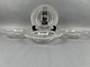 Vintage Anchor Hocking Depression Glass Rim Bowls.