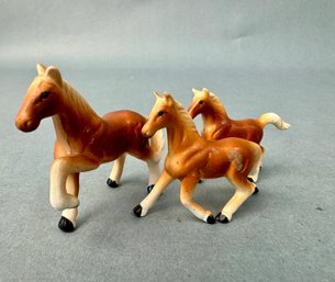 3 Small Resin Horses