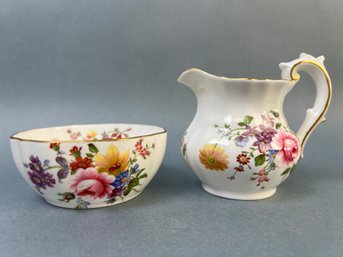 Royal Crown Derby Cream Pitcher And Sugar Bowl.