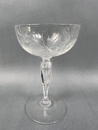 Etched And Cut Crystal Cocktail Glass.