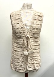 Vintage Hand Knitted Cream Sweater Vest