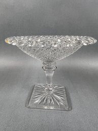 Vintage Anchor Hocking Miss America Pattern Glass Compote.