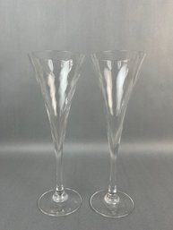 Pair Of Orrefors Champagne Glasses