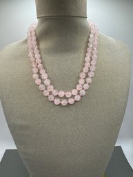 Long Strand Of Rose Quartz Beads