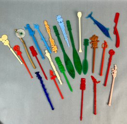 Lot Of Vintage Stir Sticks Tiki And More