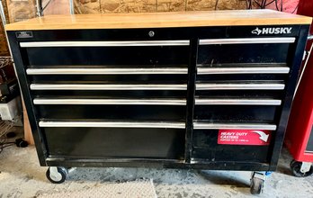 Husky Ball Bearing 10 Drawer Tool Chest Black Wood Top *Local Pick-up Only*