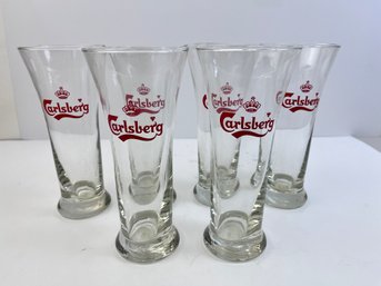 6 Carlsberg Beer Glasses.