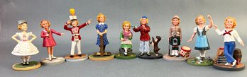 9 Of 18 Danbury Mint Shirley Temple Figurines.