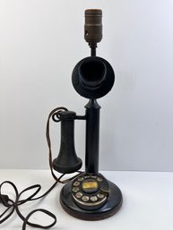 Antique The American Bell Telephone Company  Phone Made Into A Lamp.