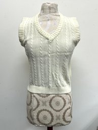 Vintage Off White V-neck Sweater Vest