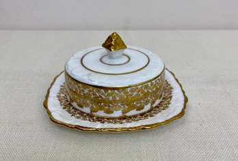 Gold Regent Royal Stafford Bone China Covered Butter Dish