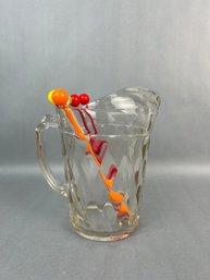 Pitcher With Seven Glass Stir Sticks