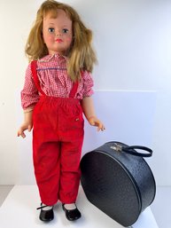 Vintage Patty Playpal Doll With 7 Extra Sets Of Clothes And A Suitcase.