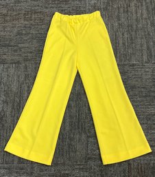 Vintage Polyester Elastic Waist Lemon Flare Slacks