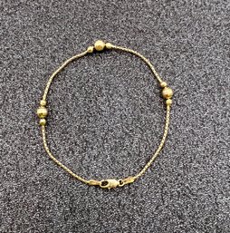 14k Yellow Gold Beaded Bracelet -7.75