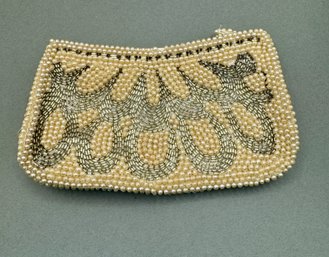 Hand Made Beaded Clutch With Zipper Top