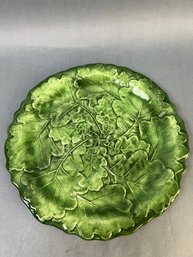 Hand Painted Italian Made Leaf Platter.