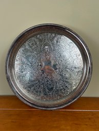 Vintage Silverplate Round Serving Tray