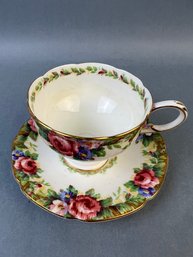 Paragon Fine Bone China Tapestry Rose Pattern Coffee Cup With Saucer.