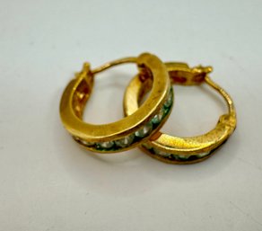 Gold Wash Over Sterling Pierced Earrings