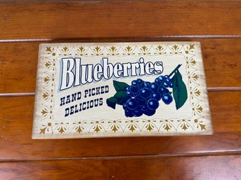 Wood Sign Blueberries Hand Picked
