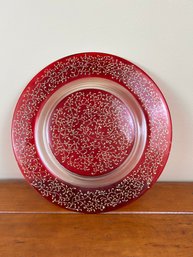 Red Glass Holiday Plate