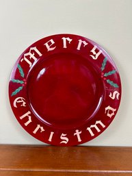Wooden Merry Christmas Plate