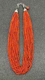 Southwest Inspired Multi Strand Orange Beaded Necklace