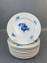 9 Royal Copenhagen Braided Blue Flower Bread Plates