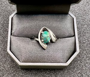 Silver And Turquoise Ring ~ Sz 6