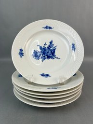 Royal Copenhagen Braided Blue Flower 6 Salad Plates