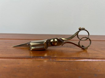 Brass Candle Wick Scissors And Snuffer