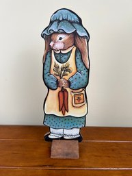 Roxanne Olson Tall Bunny Wood Cut Out 1991 - Big Fork, Montana