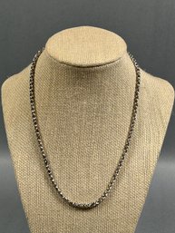 Silver Finish Rope Costume Necklace