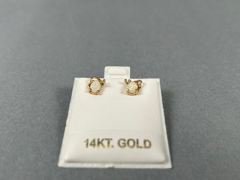 14k Gold And Opal Earrings