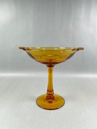 Vintage Amber Glass Compote