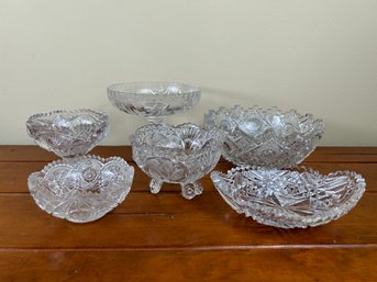 Lot Of Six Crystal Glass Items