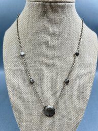 Shell Motif Silver Finish Costume Necklace