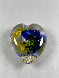 Blown Glass Heart Paperweight