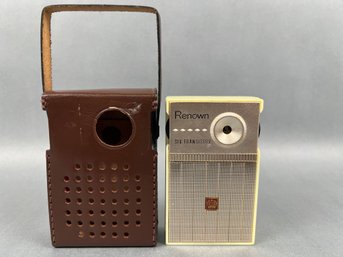 Vintage Renown 6 Transistor Radio With Original Leather Case.