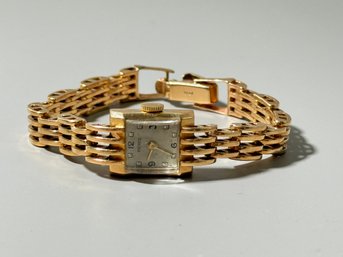 Pierce Solid 14k Gold Ladies Watch