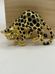 Black Spotted Leopard Brooch