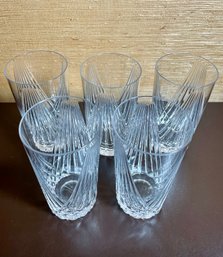 Set Of 5 Tall Crystal Water Glasses *LOCAL PICKUP ONLY - NO SHIPPING*