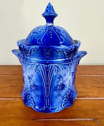 Blue Royal Crownford Ironstone Jar With Lid