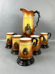 Six Piece The National China Co German Style Tankard With Mugs -local Pick Up