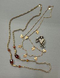 Sarah Coventry Necklaces And Scarecrow Brooch